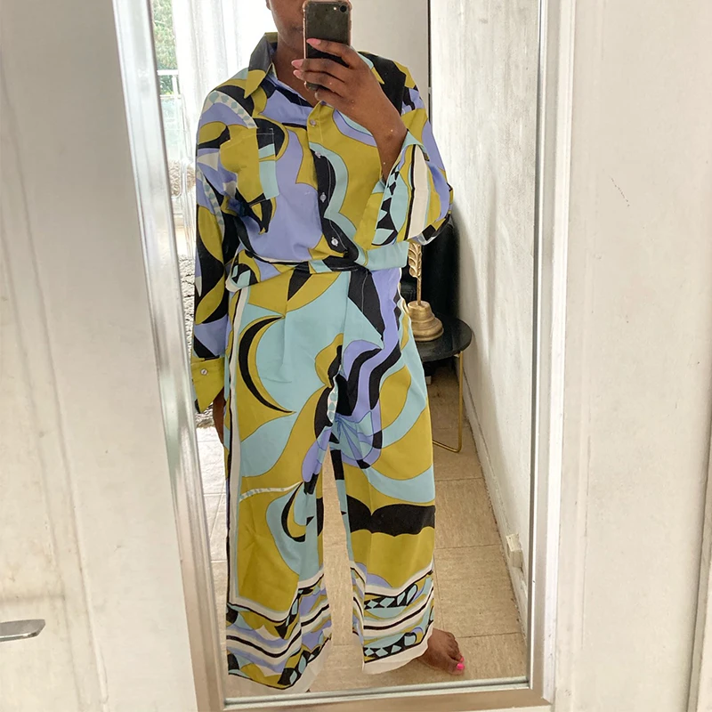 Fashion Women's Print Pajama Set 2 Pieces with Pants Spring Ladies Sleepwear Long Sleeve Pijama Suit Can Be Wear Outside 2024