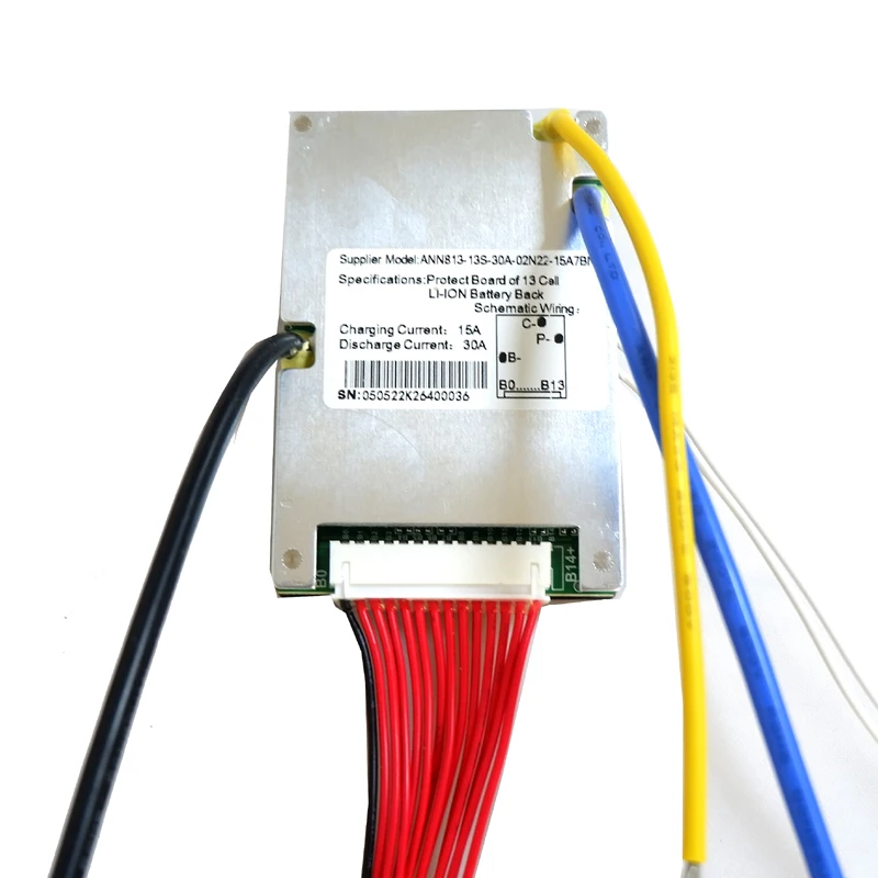 13S 48V 30A lithium polymer battery BMS 30A continuous 100A peak current 1000-1500W 54.6V li-ion battery BMS balance function