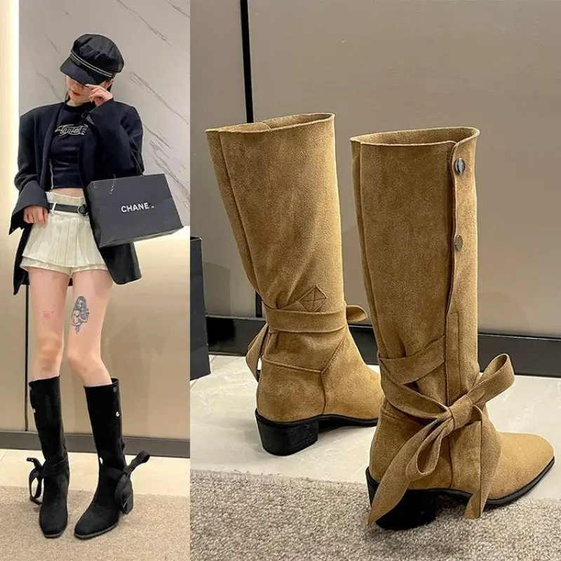 Women Ankle Boots Winter Fall Low Heels Round  Plus Size 41 42 43 Casual  Shoes Faux Suede Female Low Boots Chelsea FashionBoots