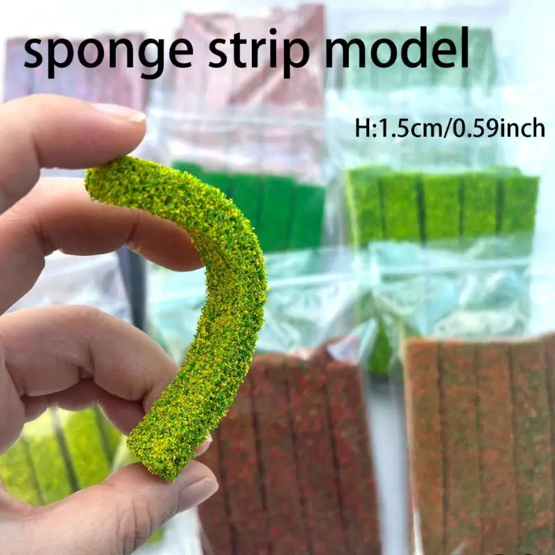 2Pcs Simulation Green Grass Fence Shrub Strips - DIY Sand Table Materials For Indoor Outdoor Building Diorama Model Accessories