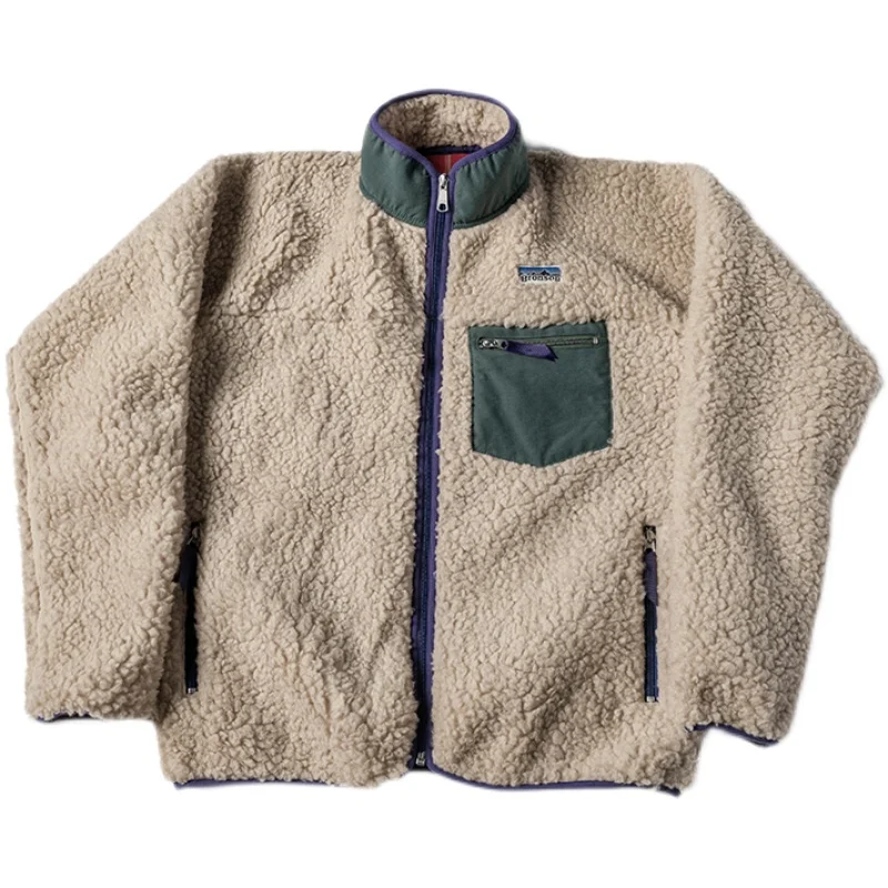 Bronson Classic Men's Retro Fleece Jacket Vintage Style Warm Mid Layer Sherpa Liner 4