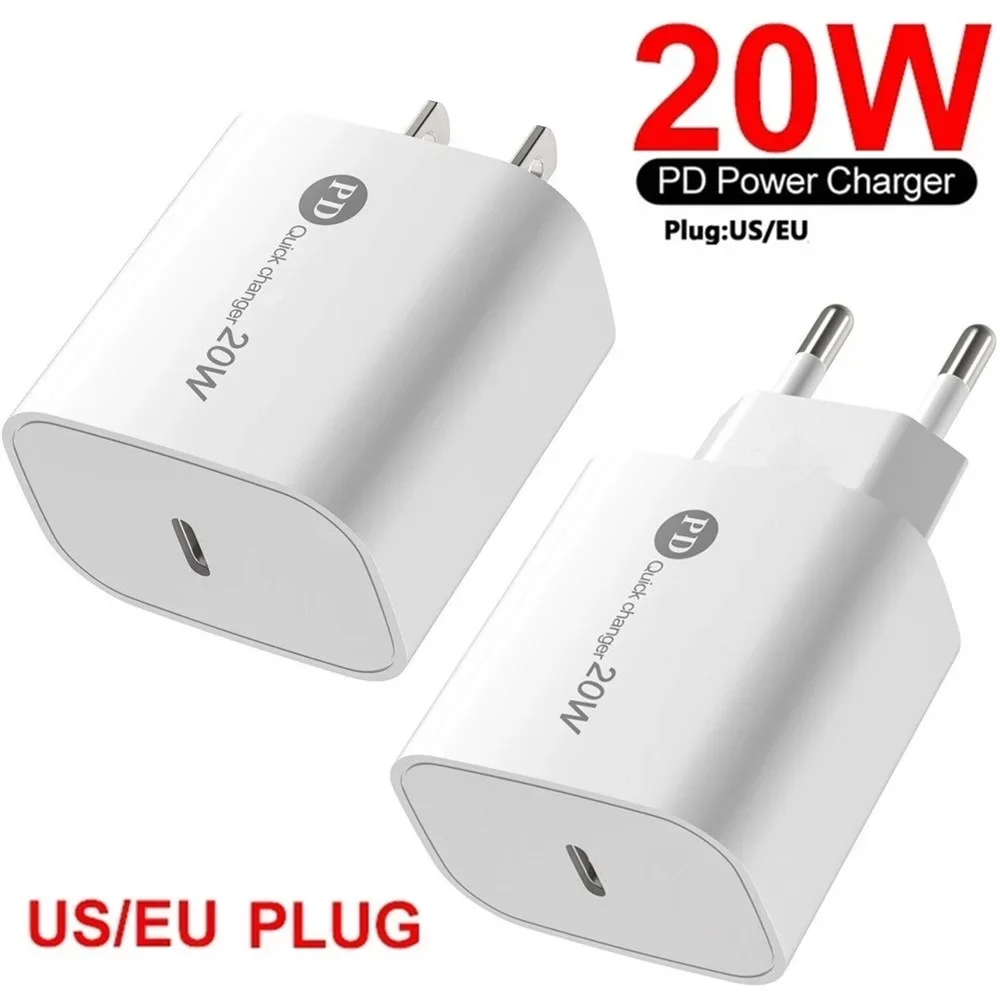 

10 шт. 20 Вт PD Type c Usb-C настенное зарядное устройство Быстрая зарядка портативные адаптеры питания для IPhone 12 13 Pro Samsung Huawei W Розничная коробка