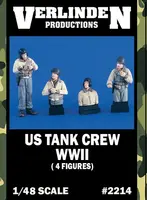 1/48 WWII US Tank Crew (1 Full Figure and 3 Half-figures) VERLINDEN #2214 Resin Kits Unassembled Uncolored 1