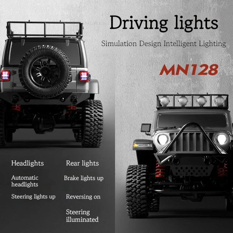 MN128 1/12 ο Rc   ڵ 2.4g 4wd ü Ը Mnrc Rtr Led Ʈ  ũѷ  Ʈ  ũ Kidsgif
