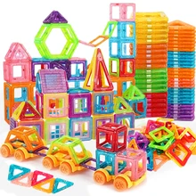 64-184Pcs Kids Magnetic Building Blocks Mini Size Magnet Toys for Boys Construction Set STEM Toy for Children Girls