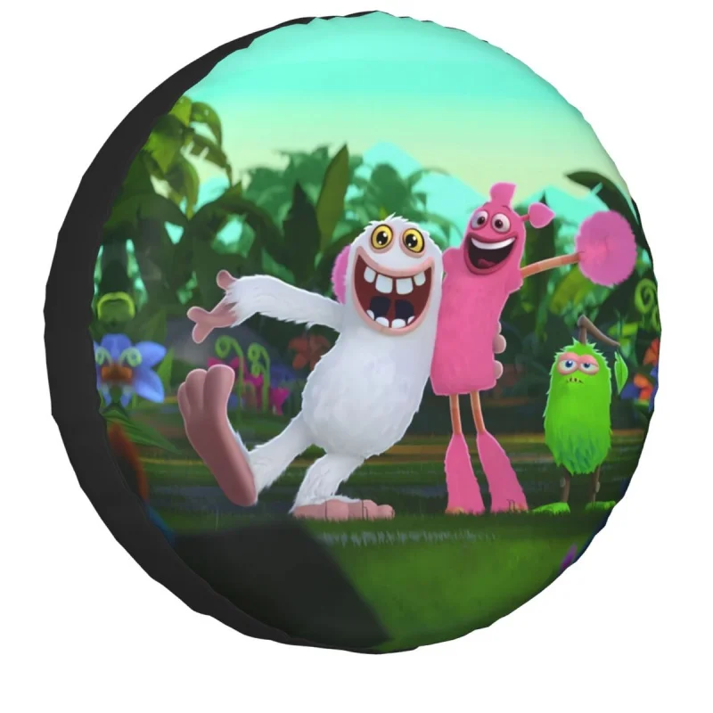 

My Singing Monsters Spare Wheel Tire Cover Case Bag Pouch for Mitsubishi Pajero Anime Game Vehicle Accessories 14" 15" 16" 17"