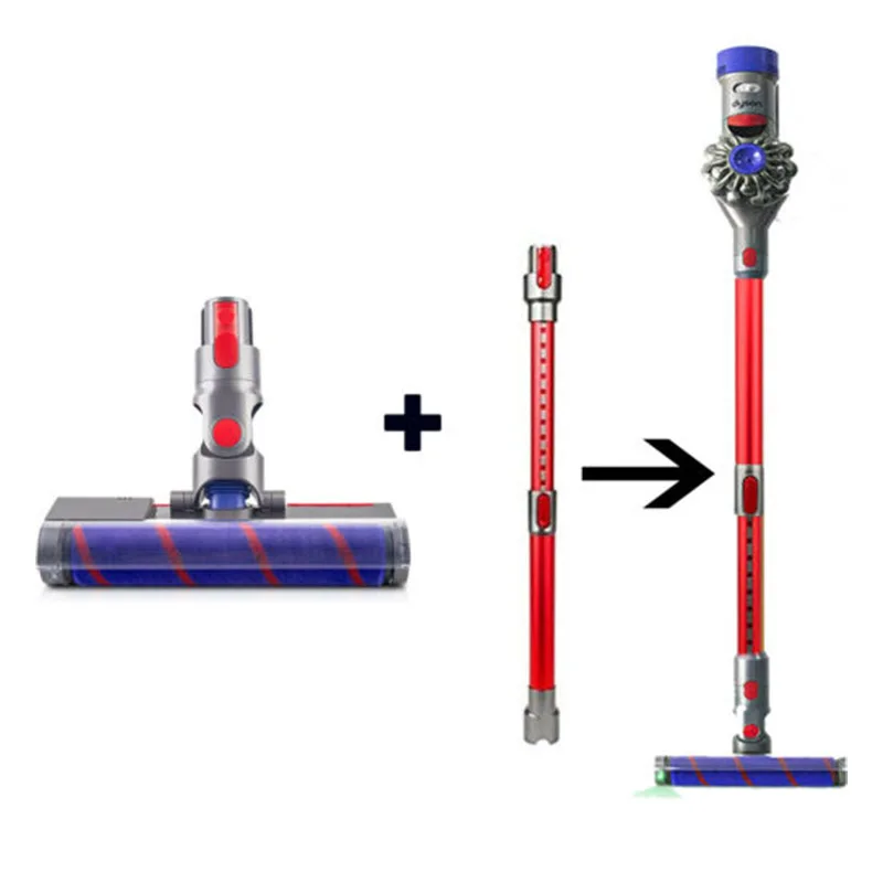 Bacchetta Per Tubo Di Estensione Della Testa Della Spazzola A Rullo Con Luce Laser Morbida Sottile Per Accessori Per Aspirapolvere Dyson V7/8/10/11/12