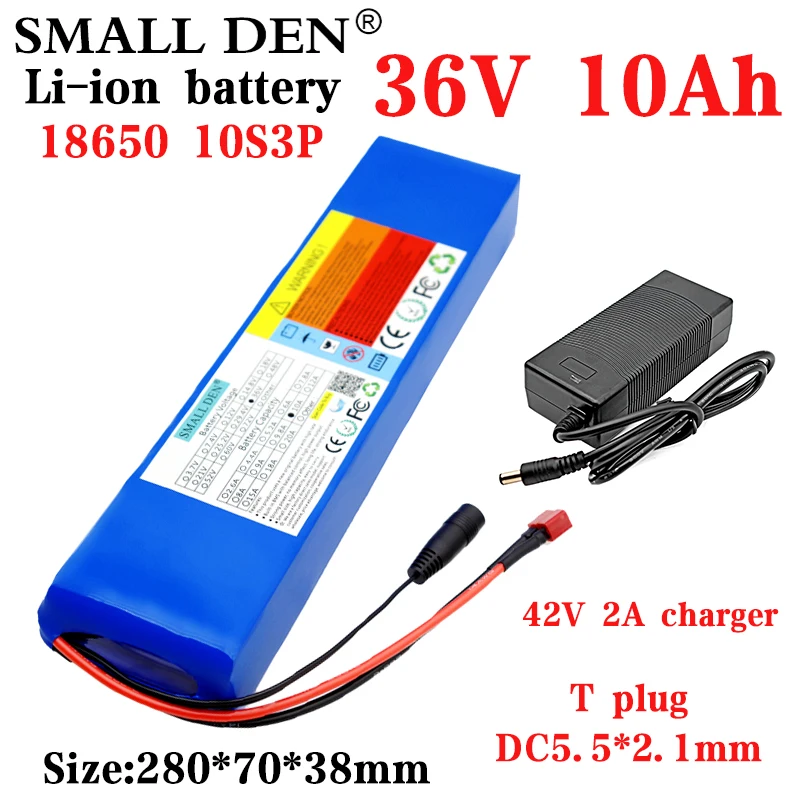 

36V battery 10S3P 10Ah battery pack 500W high power battery 42V 10000mAh Ebike electric bike rechargeable battery+42V 2A charger