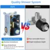 Shower Faucet Set Matte Black Shower System, with 10 inch Shower Head and Handheld Spray Rain, 2 in 1 Wall Mounted 5