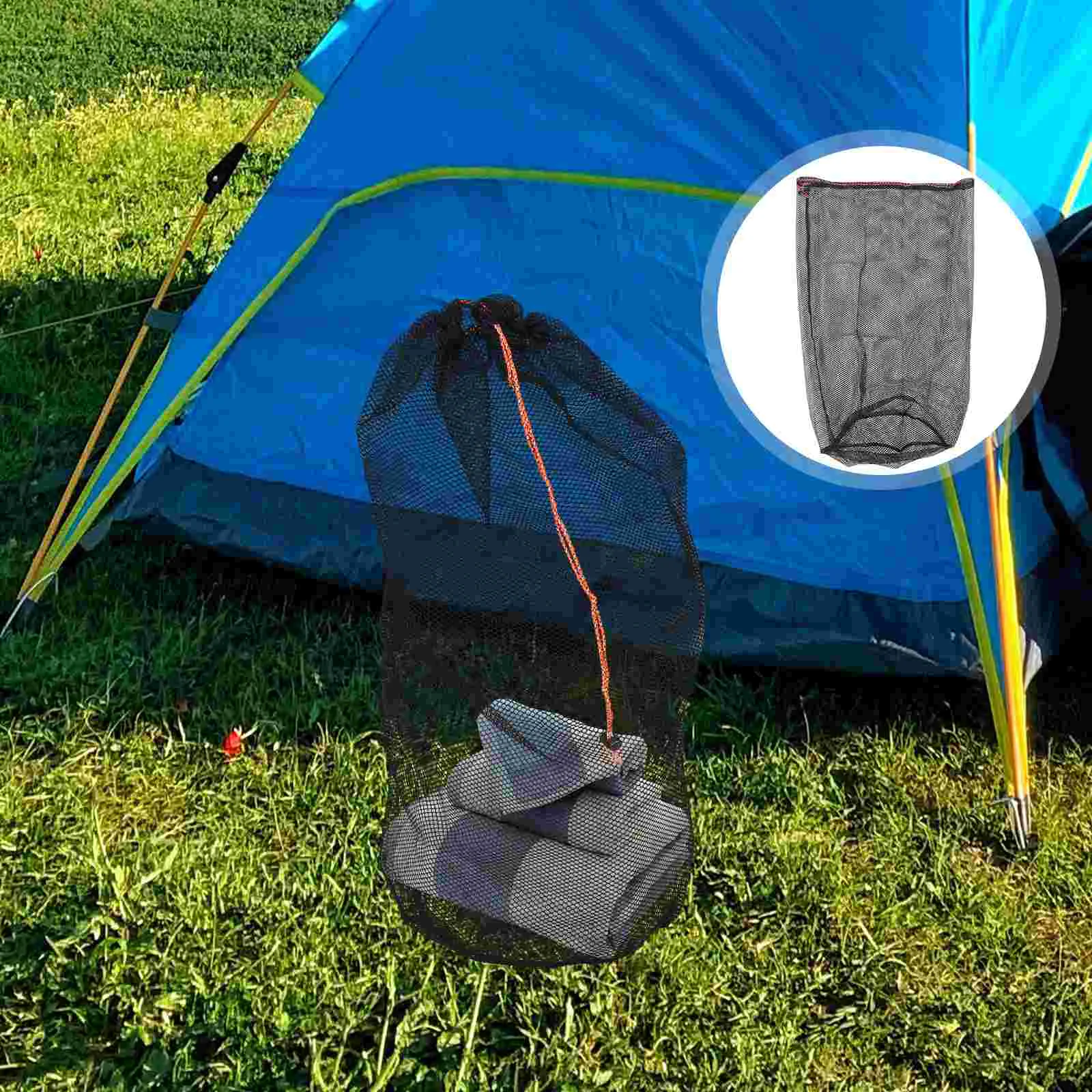 Storage Bag Sleeping Bag Survival Sleeping Bag Outdoor Camping Drawstring Hexagonal Mesh Cloth