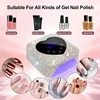 UV LED Nail Lamp 72W Rechargeable Cordless UV Light for Nails With Rhinestone Heart Shaped Manicure Pedicure Machine Nail Tools 6