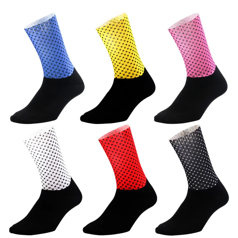 2023 profession Cycling Socks Slip Silicone Summer Aero Men's Coolmax Cycling Riding Bicycle