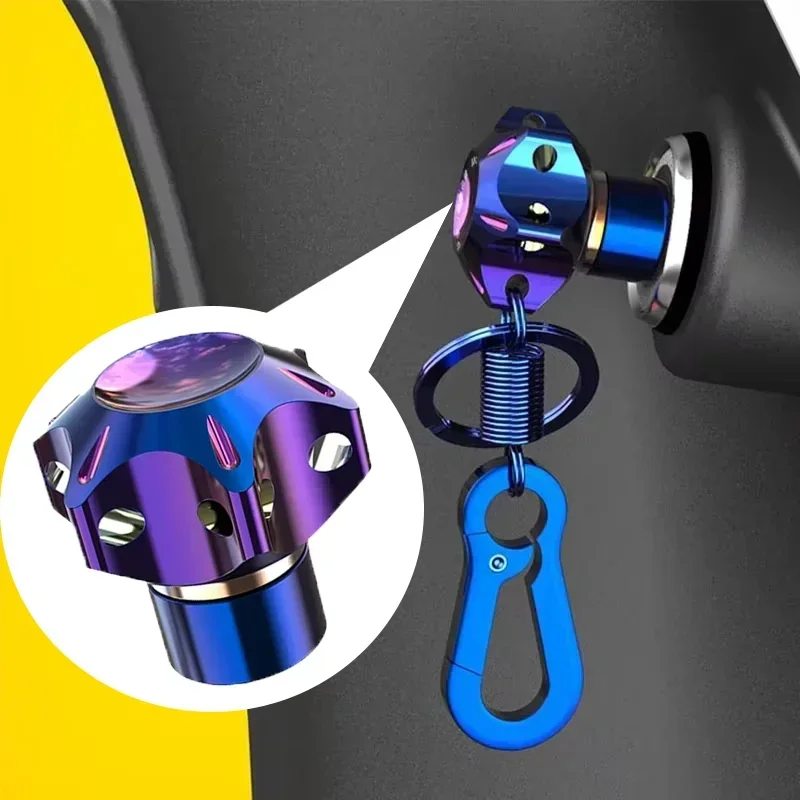New Motorcycle Key Head Modified Key Cover CNC Burnt Titanium Key Head Gear Hexagonal Titanium Burnt Key Head Accessories