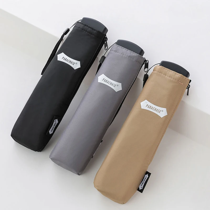 Parachase Flat Rain Umbrella Woman Lightweight 143g Foldable Mini Umbrella Pocket Portable Travel Folding Umbrella Windproof 4