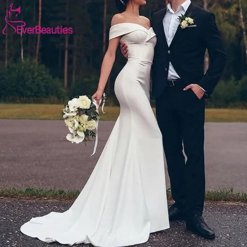 

Mermaid Off Shoulder Wedding Dresses for Bride 2024 свадебное платье Satin Bridal Wedding Gowns Robe De Maria