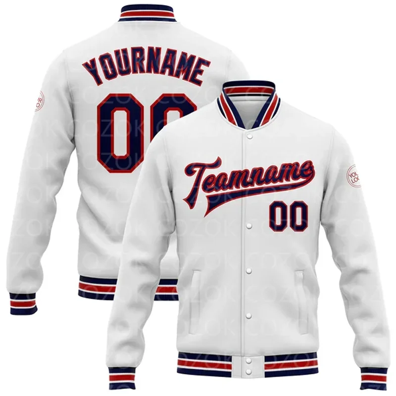 Custom Cyan 3D Printed Baseball Button Jacket Bomber Full-Snap Varsity Letterman Jacket