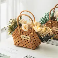 Girl Basket Flower Baskets Wicker Baskets Basket Wicker Or Bamboo Baskets Cachepot For Flowers Bamboo Basket Decorative 1