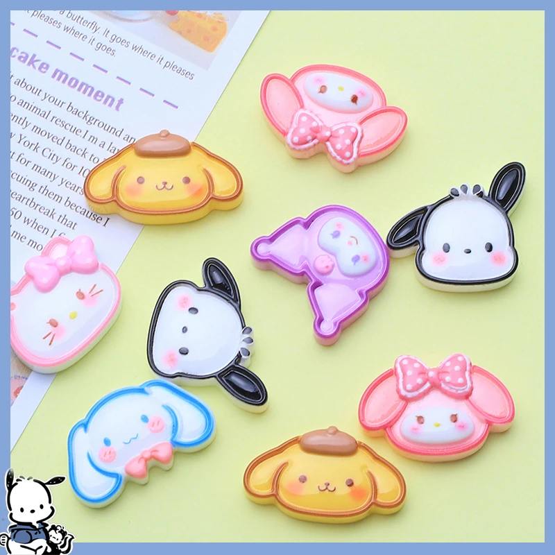 

10 шт. Sanrioed резиновые Hellokittys мультфильм My Melody аниме Kuromi веревка для волос Декор искусственные аксессуары ювелирные изделия милые игрушки для творчества
