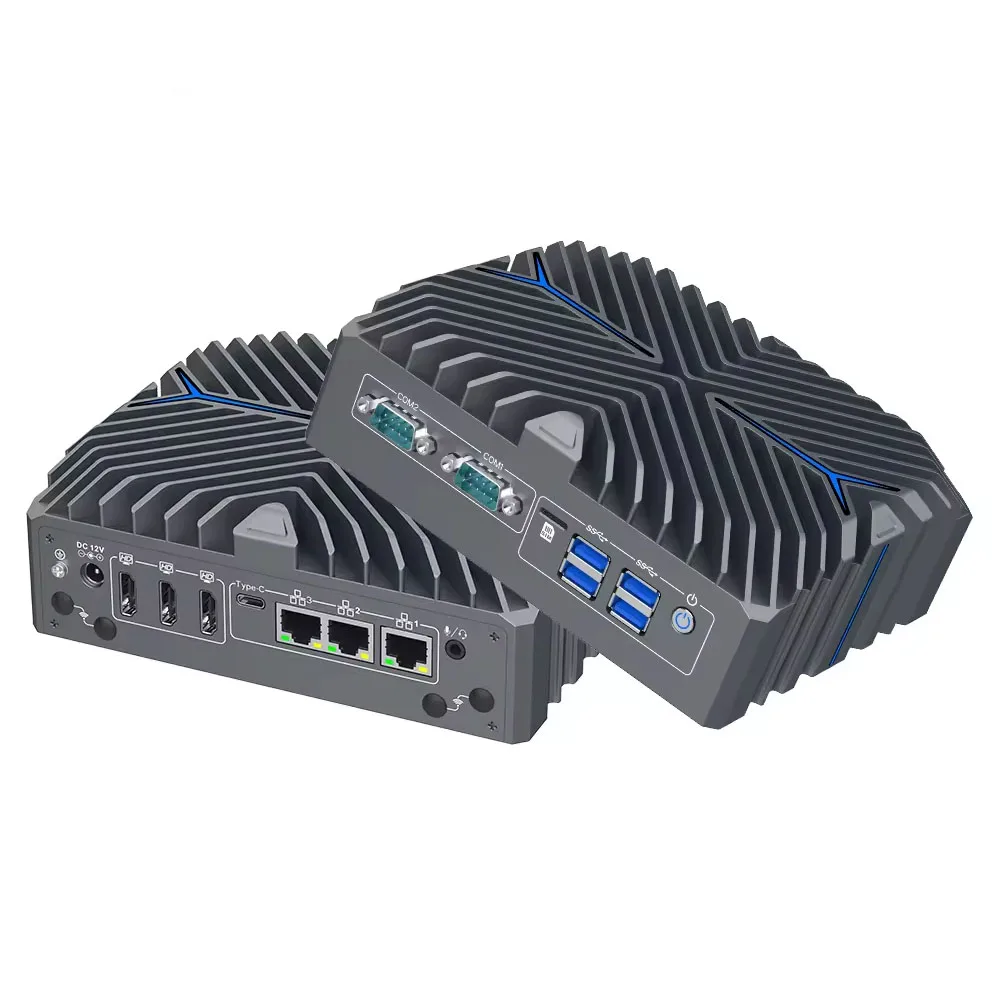 Partaker Industrial PC 14th Gen Ultra 5 125U Ultra 7 155U Win11 Pro 4K 3 x HD 3 x LAN Type-C Digital Signage Fanless AI Mini PC 3