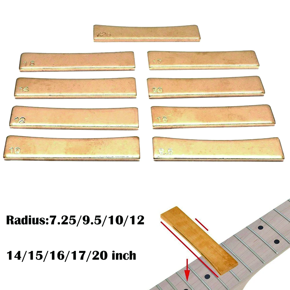 9 Größe Gitarrenradius Messing Griffbrett Bundpresse Caul Einsatz Gitarre DIY Werkzeuge Tragbare langlebige Gitarren Bundpresse Caul Einsatz – Detail 6
