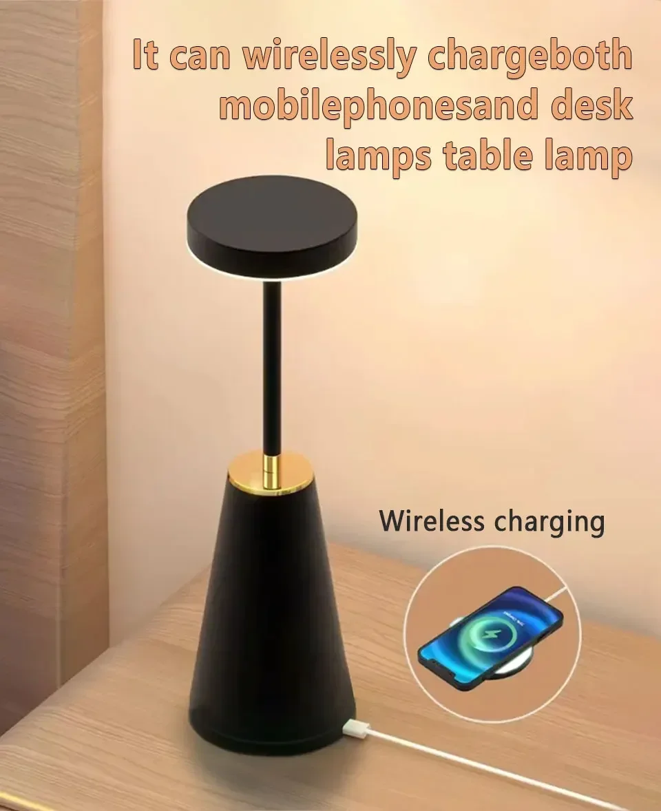 Description Picture 6 of itemRechargeable Metal LED Table Lamp Wireless Charging Desk Lamp Touch Sensor Bar Office Bedside Ambient Light 3 Colors Dimmable