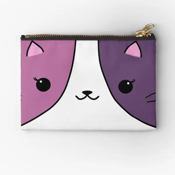 Aphmau Cat Pink And Purple Zipper Pouches Donna Key Mutandine Pocket Cosmetic Men Bag Socks Underwear Storage Money Wallet