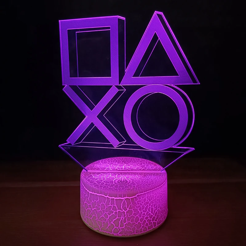 For XBOX Games 16 Colors Changing Night Light 3D Acrylic LED Touch Table Lamp Atmosphere Room Decor Illusion Lamp For Christmas cool night lights Night Lights