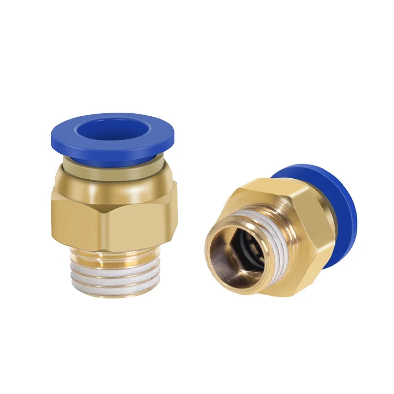 Raccordo Aria Pneumatico Femmina NPT – Dritto One-Touch Push In – Ottone Nichelato