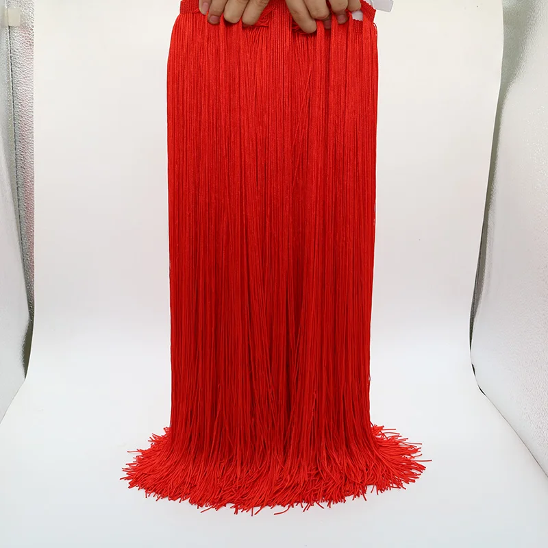 Frangia a Nappa 50cm 2 Iarde di Lunghezza in Poliestere per Cucito di Vestiti, Abiti, Tende, Decorazioni e Accessori - immagine 5
