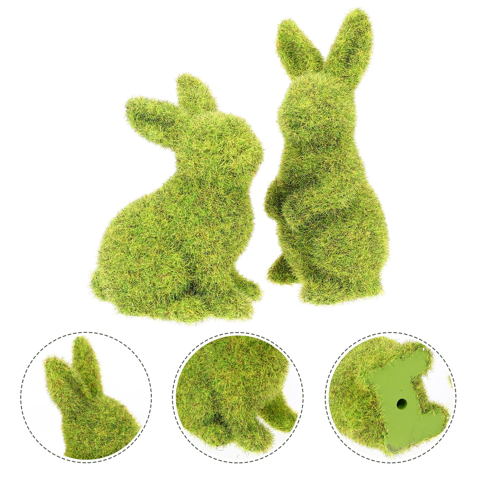 

Bunny Flocking Rabbit Craft Garden Rabbit Figurines Garden Bunny Photo Prop Flocked Bunny Adornment for Desktop Wedding