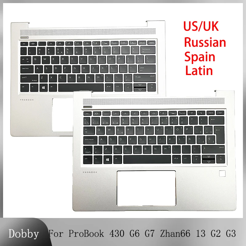 

Original Russian Latin Spain Keyboard for HP ProBook 430 G6 G7 zhan66 13 G2 G3 Laptop Palmrest Upper Cover Top Case L44548-001