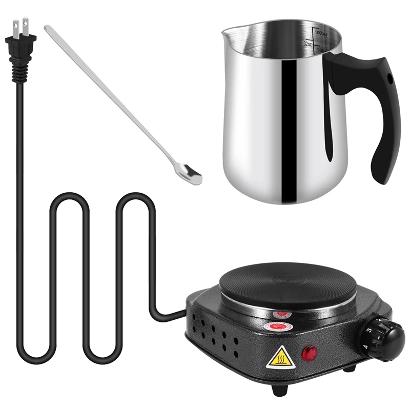 

Чайник для розлива свечей с электрической горячей тарелкой для плавления воска, чайник для плавления свечи воска, Набор для изготовления для взрослых начинающих