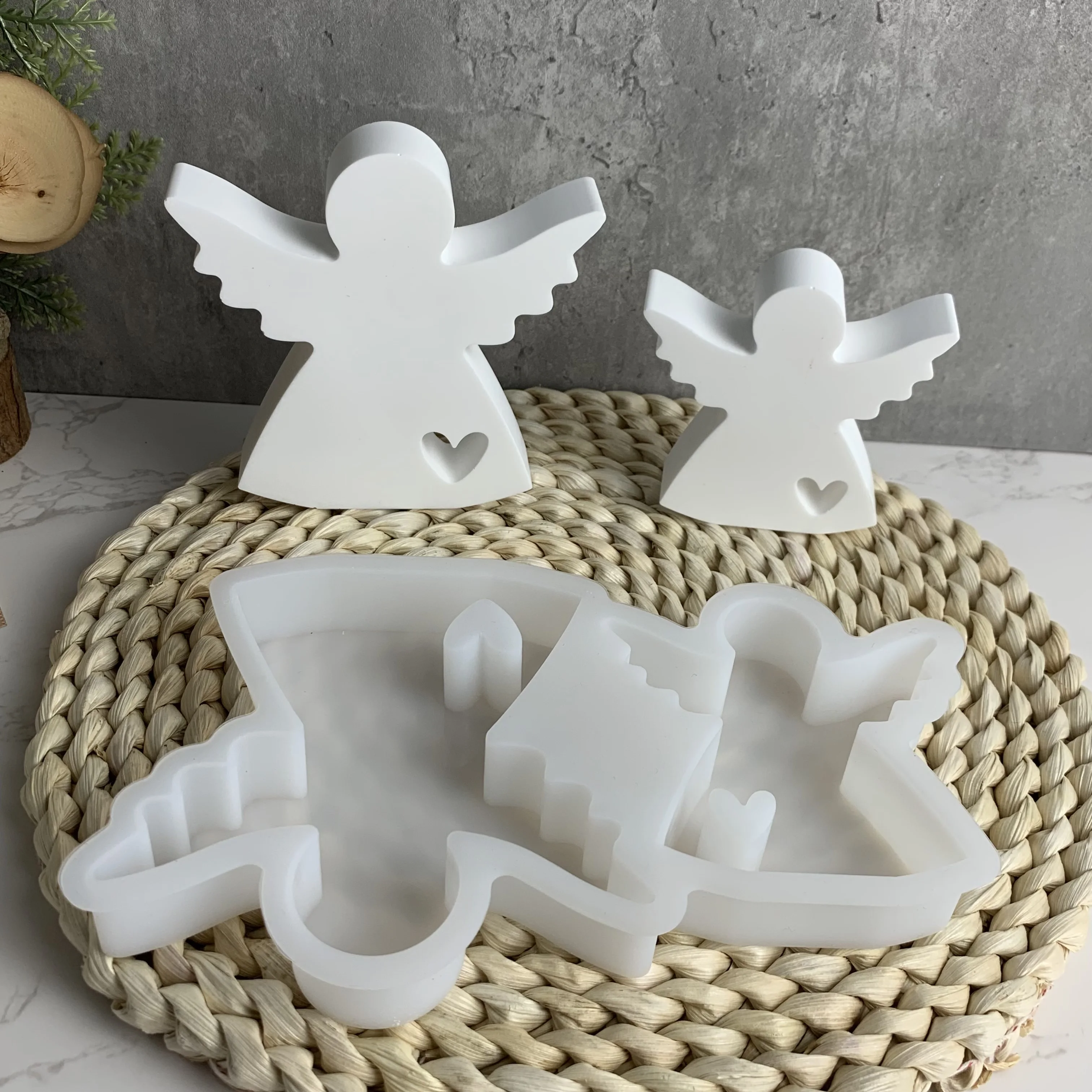 Star Angel Heart Silicone Mold DIY Gypsum Car Mounted Incense Expanding Plaster Decoration Aromatherapy Candle Resin Mold Craft