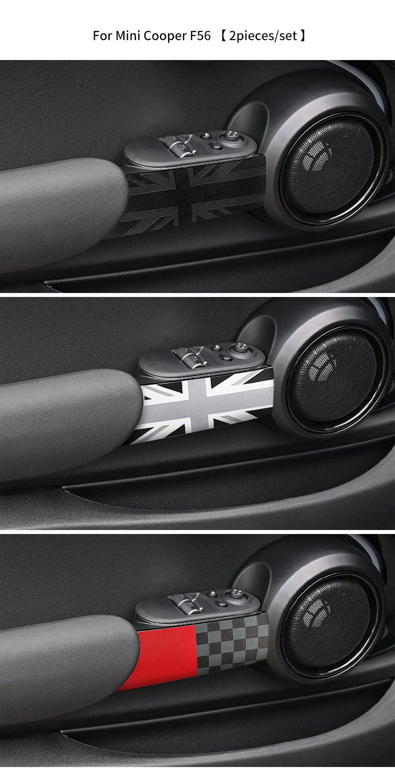 Auto Tür Armlehne Aufkleber Für Mini Cooper F55 F56 PU Leder Auto Tür Griff Knopf Aufkleber Auto Innen Dekoration Zubehör – Detail 17