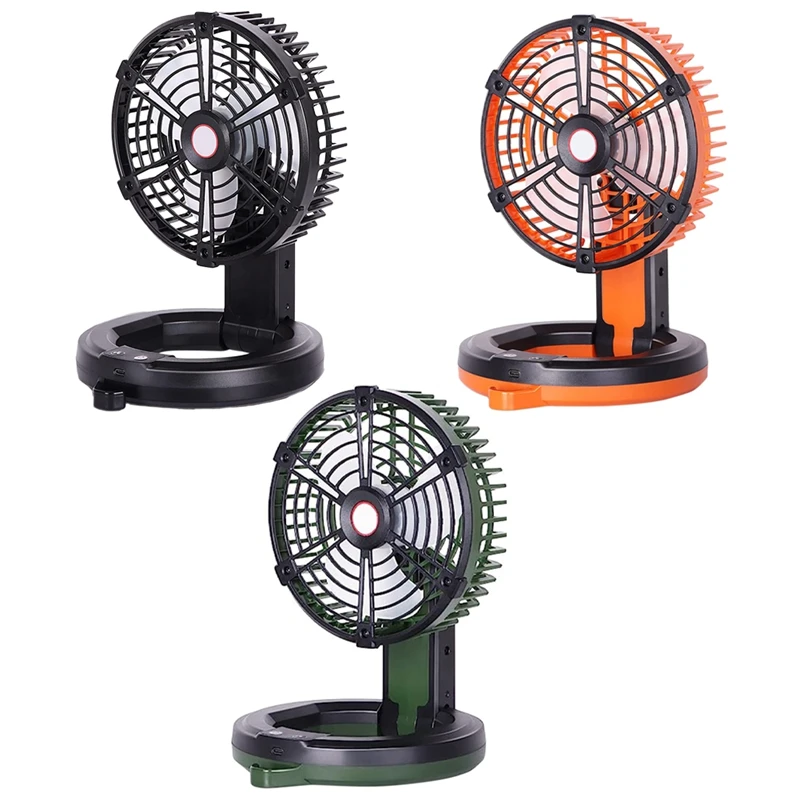 

Camping Fan Portable Rechargeable Fan With Lamp Desk Folding Fan Dormitory Telescopic Fan Small Outdoor Fan Lamp