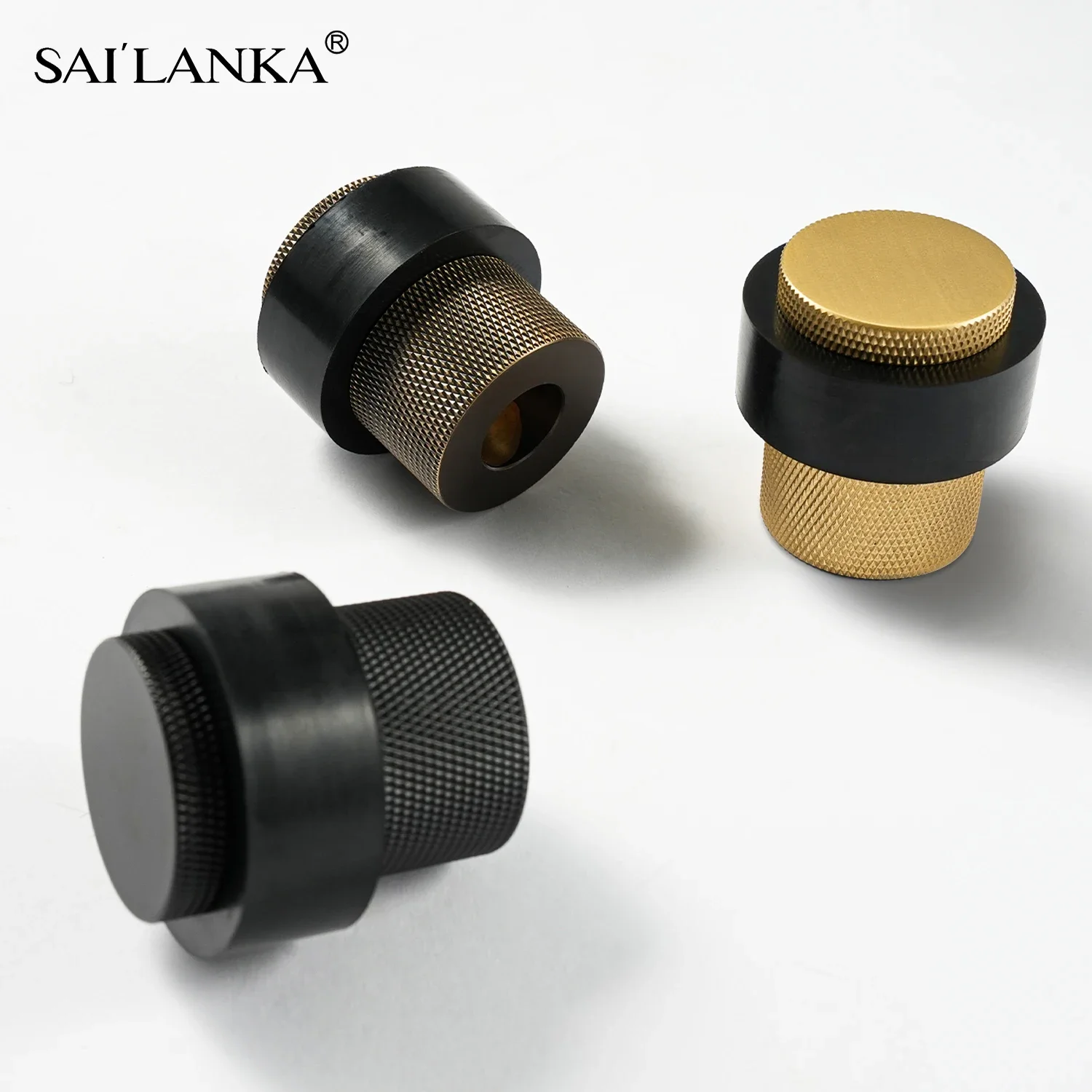 SAILANKA 널링 황동 고무 문짝 정지 욕실 문짝 스토퍼, 헤비 듀티 플로어 마운트 범퍼, 비자성 문짝 거치대 캐치 