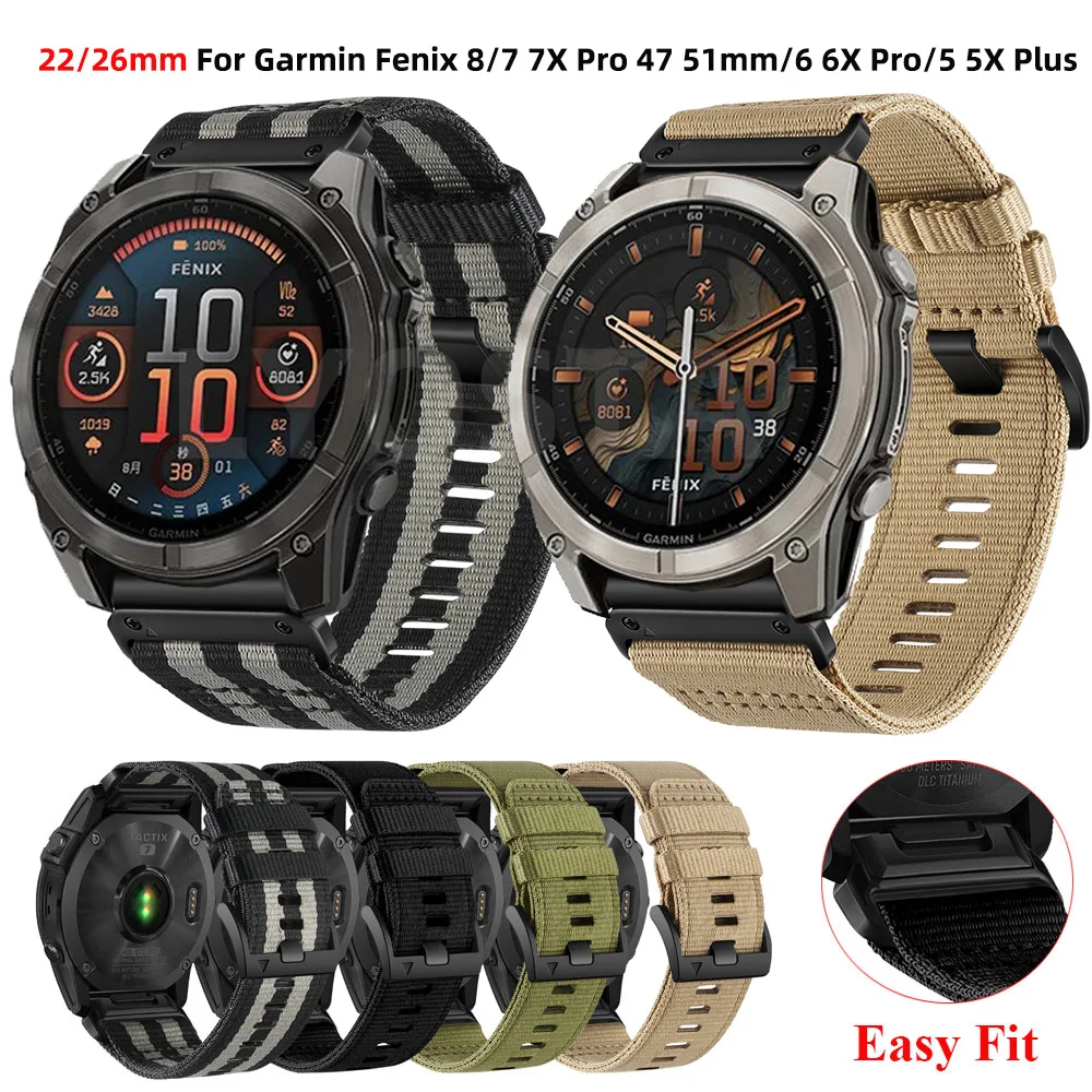 Nylon Canvas QuickFit Strap Bracelet - 22mm/26mm