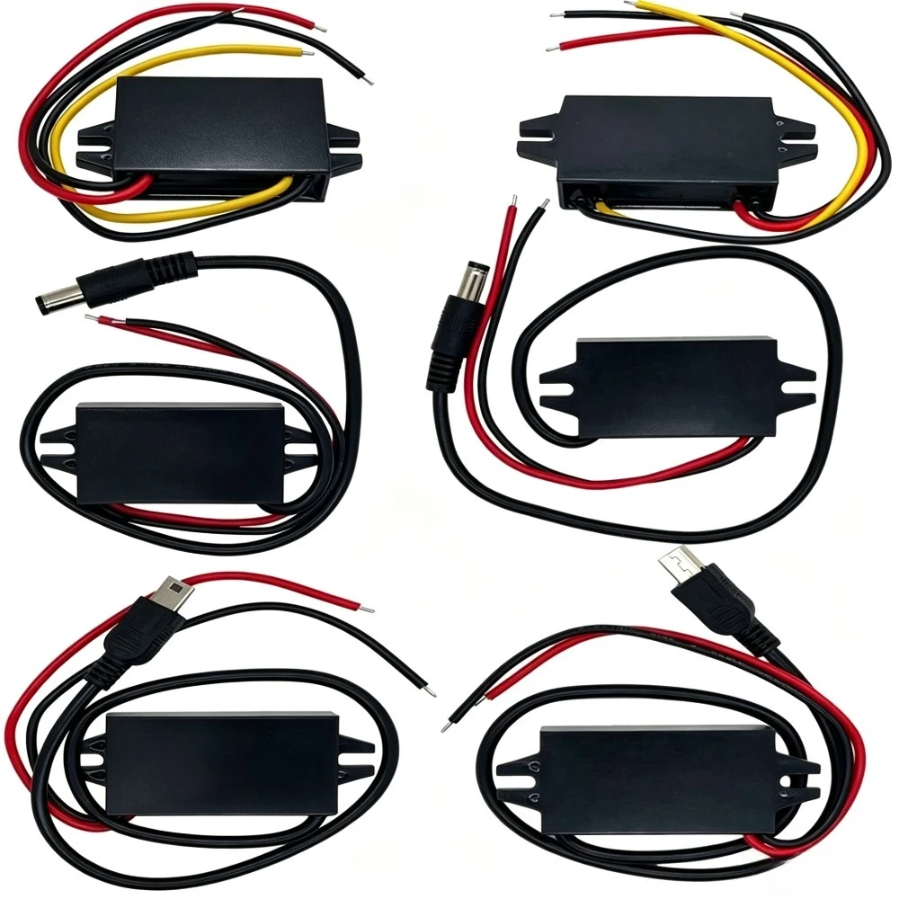 Waterproof Dual USB DC-DC Power Converter Module, 12V to 5V 3A 15W