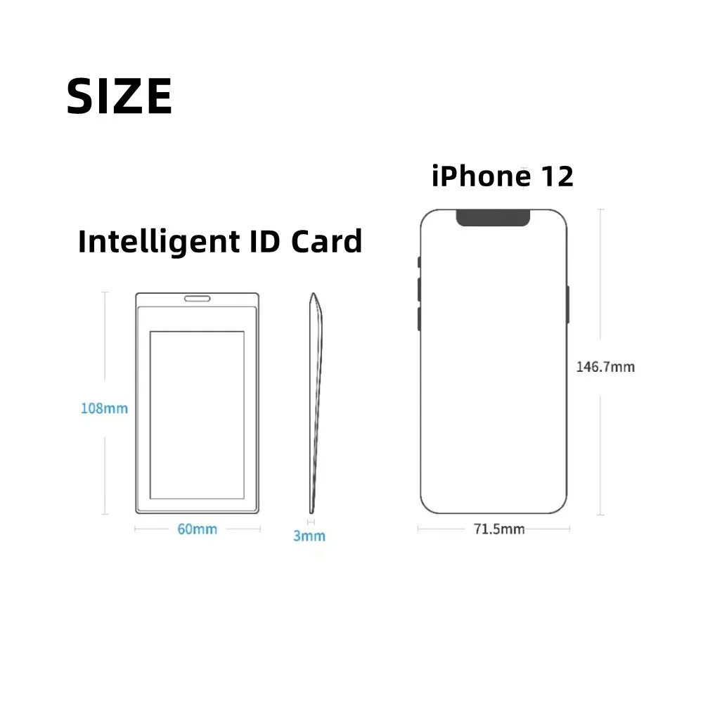 3.7'' Electronic Badge E-Paper ID Card for School Student ID Office Messenger Card Employee Badge Smart E-Name Business