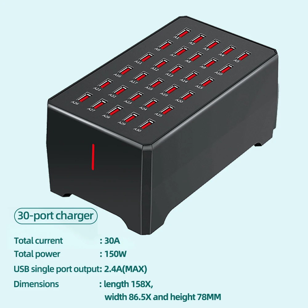 150W 30 USB Ports