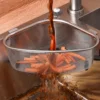 Kitchen Sink Drain Basket Leak-proof Metal Trash Strainer Stainless Steel Triangle Food Vegetables Peel Egg Filter Storage Tool 4