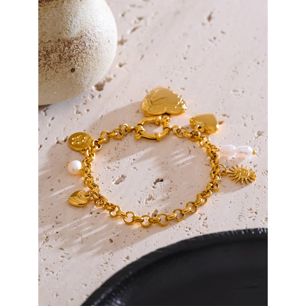 Yhpup Jewelry Bangle Stainless Steel Drop Chain