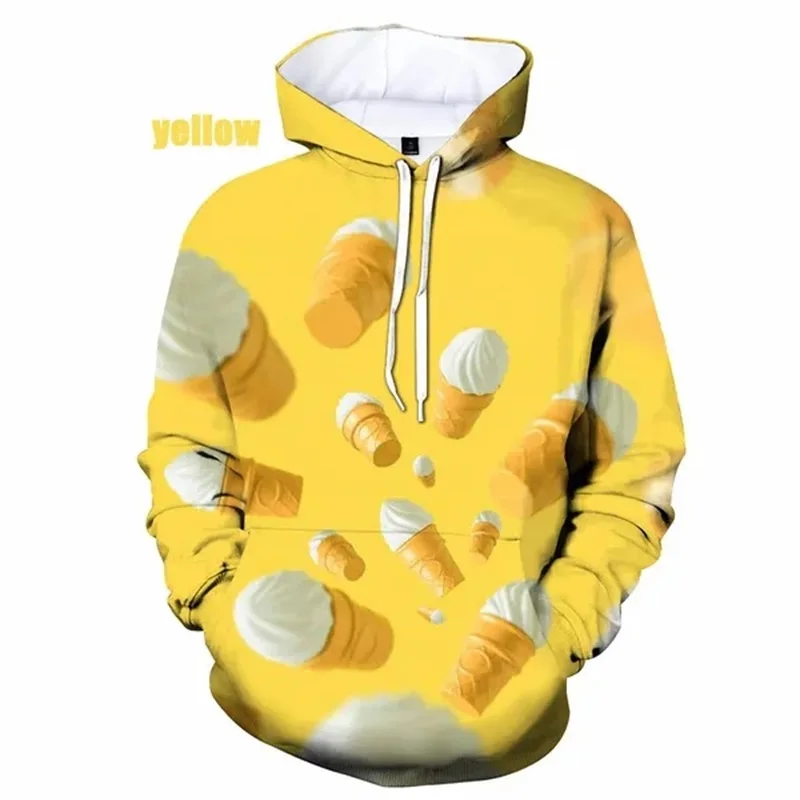 3D Print Funny Ice Cream Graphic Hoodies For Men Women Casual Plus Size Sweatshirt Hoodies Tops Mens Pullovers Streetwear 6