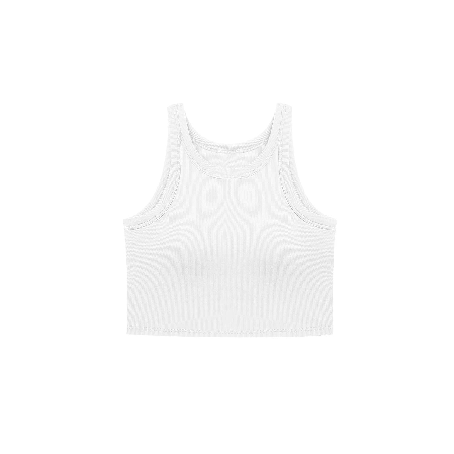 Crop Tank Top With Built In Bra For Women Fitness Shirts Off