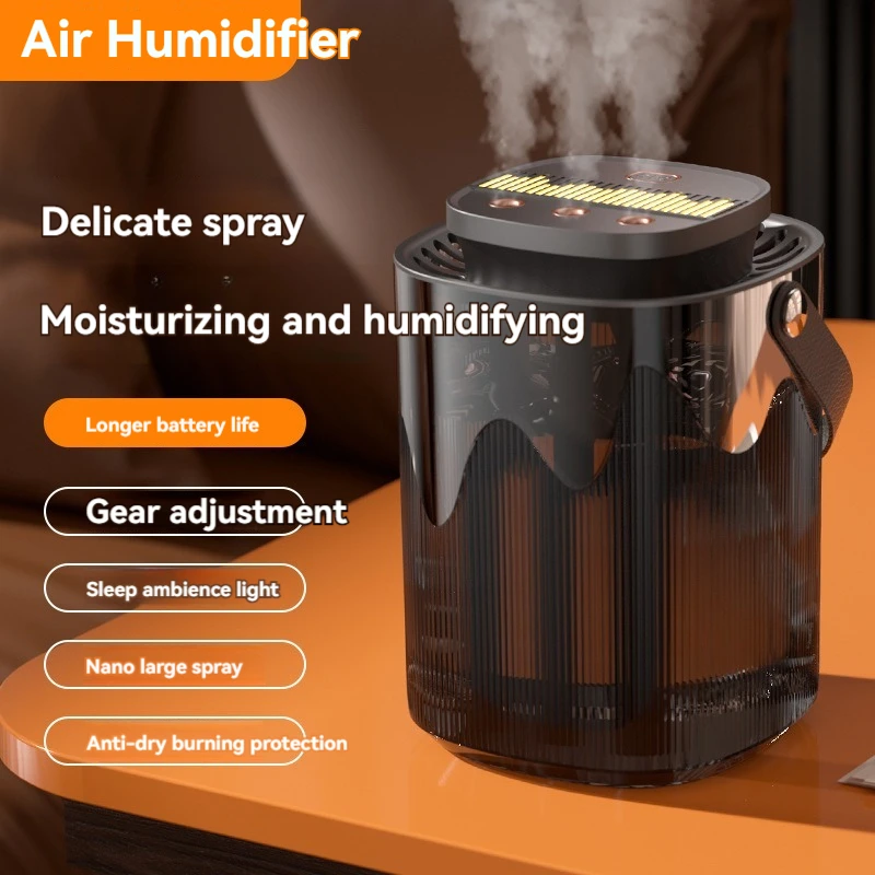 3L 3 nozzle nano humidifier, home office atomizer, large capacity USB charging, bedroom night light humidifier