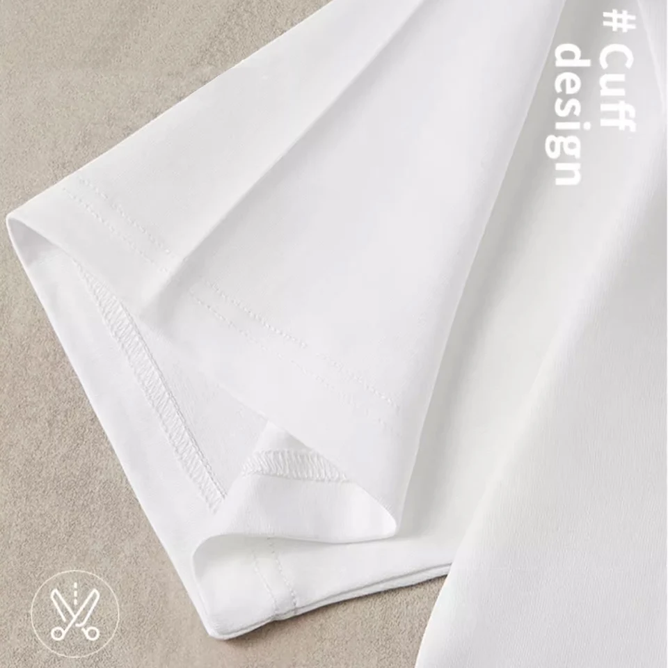 تي شيرت أبيض كاجوال عصري كبير الحجم 5