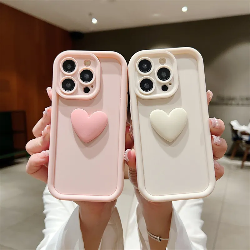 Cover telefono silicone cuore 3d simpatica per iphone pro max_voghion.com