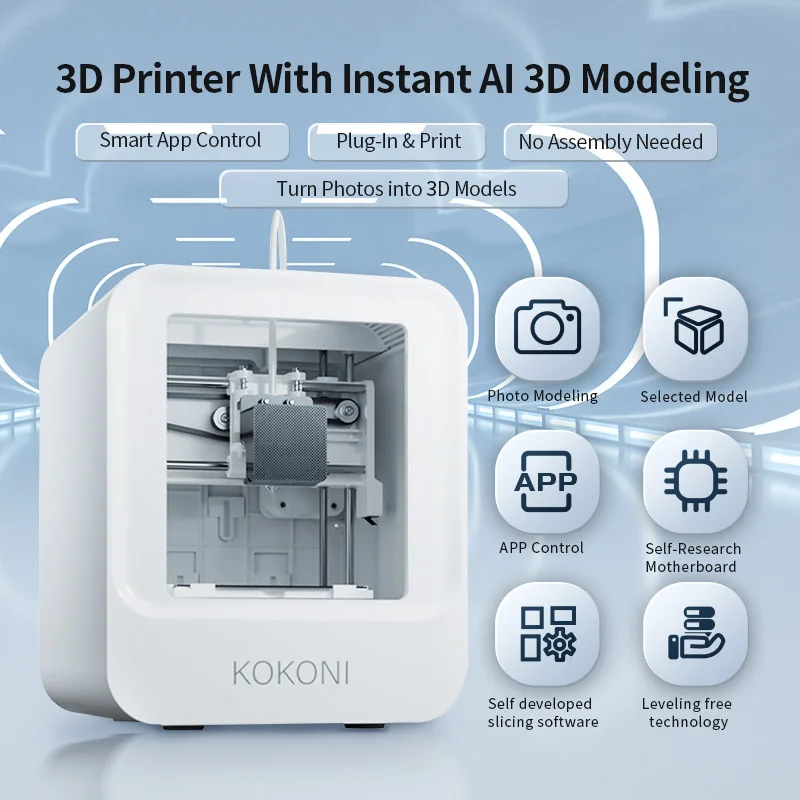 KOKONI Multifunctional Intelligent 3D Printer For Children Students Constructing Size 3.9×3.9×2.3 Inch