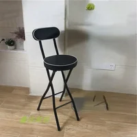 Modern Foldable Bar Stool with Backrest Portable High Chair for Home Cash Register Simple Design Kitchen Counter Height Chair 2