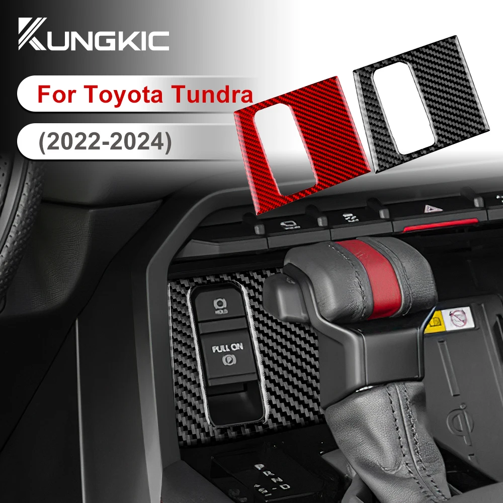 

Real Soft Carbon Fiber Stikcer Car Handbrake Switch Interior Trim For Toyota Tundra 2022 2023 2024 Decor Accessories For LHD